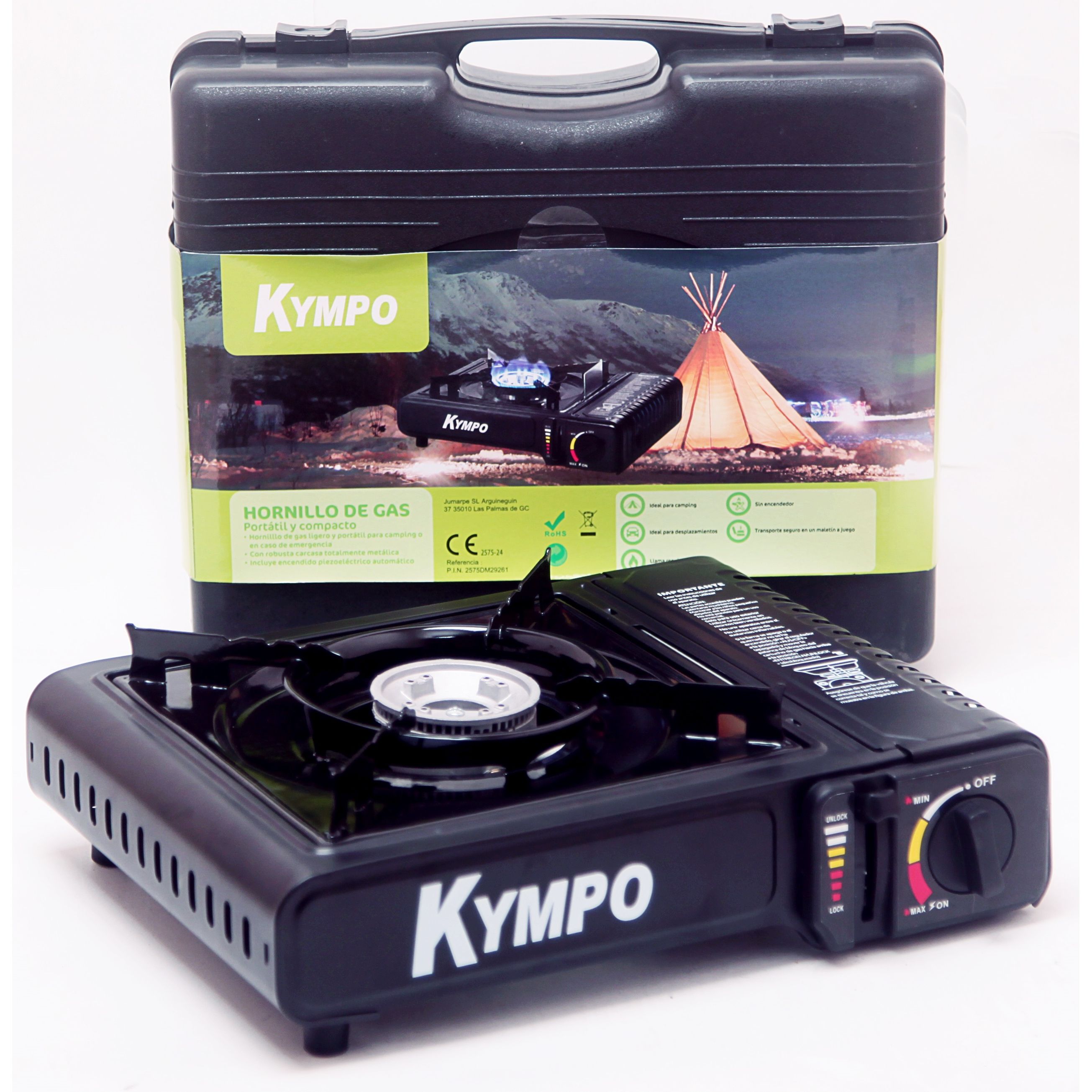 COCINA GAS PORTATIL MALETIN KYMPO